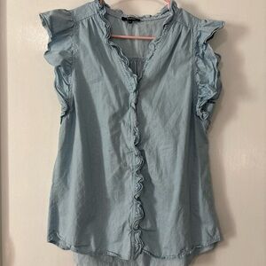 RolyPoly denim Ruffle-Sleeve Women's Top medium